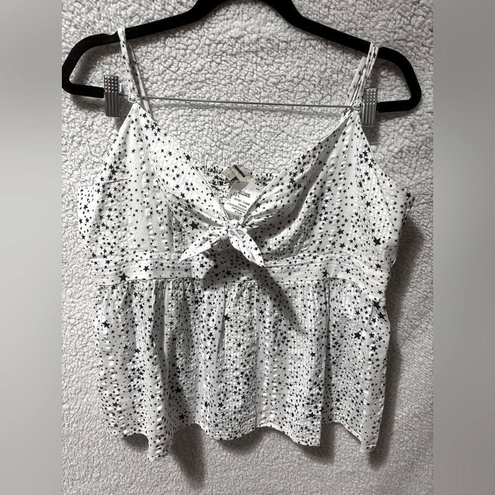 LOFT Women's White and Navy top